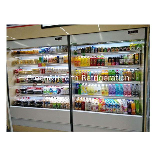 Pequeña estantería de cinco niveles para tienda de conveniencia, exhibición de almacenamiento de frutas, pequeño congelador abierto