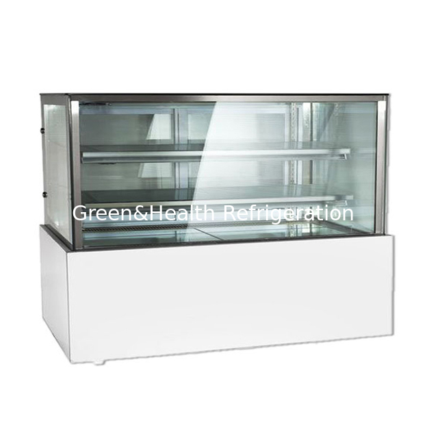 Ventas directas de fábrica Vidrio transparente ángulo recto de acero inoxidable Torta refrigerada congelador de pantalla