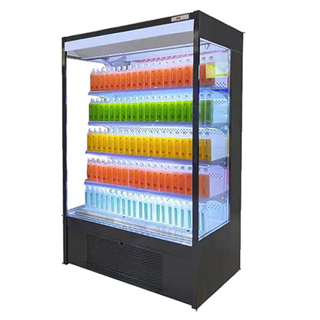 Refrigeradores pequeños de estilo abierto para almacenamiento y exhibición de frutas/verduras en tiendas de conveniencia/supermercados