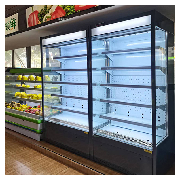 Refrigeradores pequeños de estilo abierto para almacenamiento y exhibición de frutas/verduras en tiendas de conveniencia/supermercados