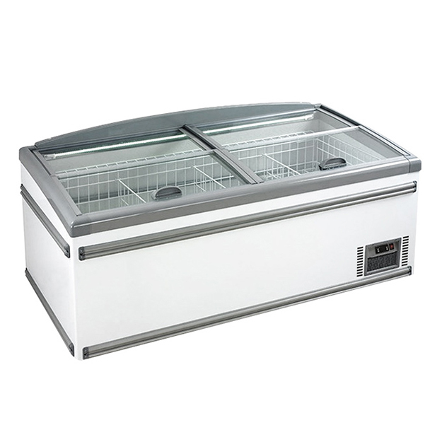 Supermercado/Tienda Almacenamiento Productos congelados Gran compresor incorporado Insular Cabinet Freezer