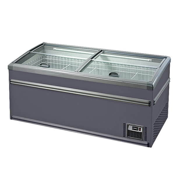 Supermercado/Tienda Almacenamiento Productos congelados Gran compresor incorporado Insular Cabinet Freezer