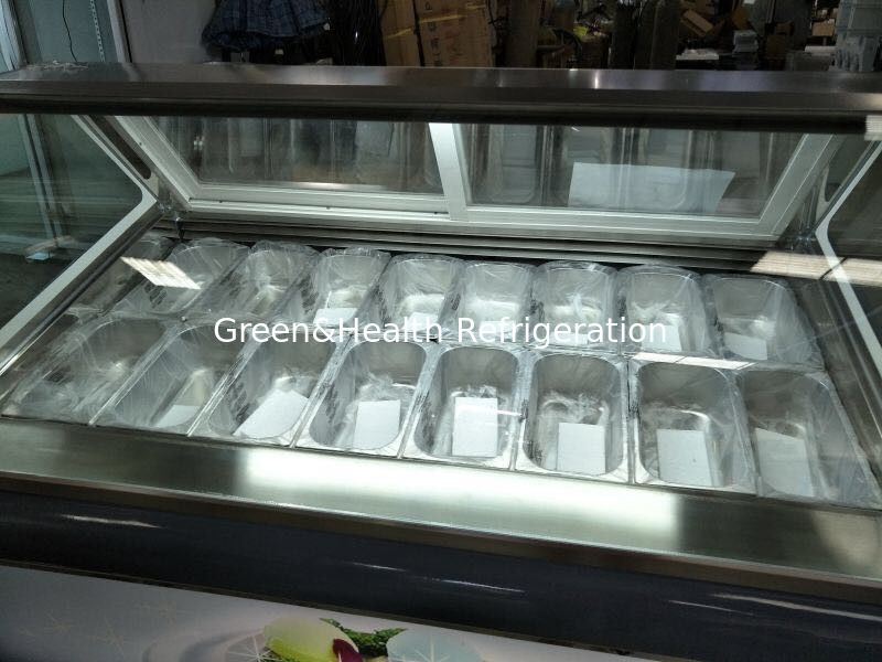 Color y tamaño personalizables Display de helados congelador con 10 / 12 / 16 / 22 cacerolas