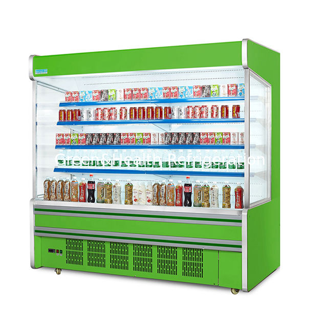 Gabinete de cortina de aire de exhibición refrigerada de estilo abierto con compresor incorporado de alta calidad en la fábrica