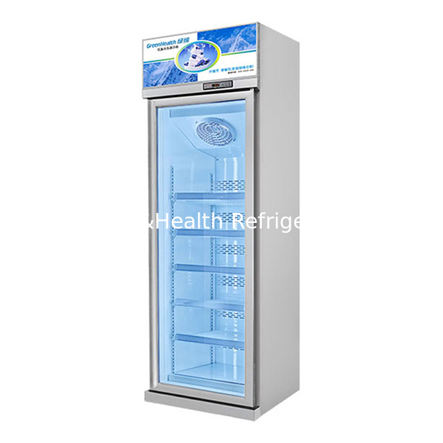 Congelador de exhibición de puerta de vidrio simple para supermercado/tienda, congelador de almacenamiento