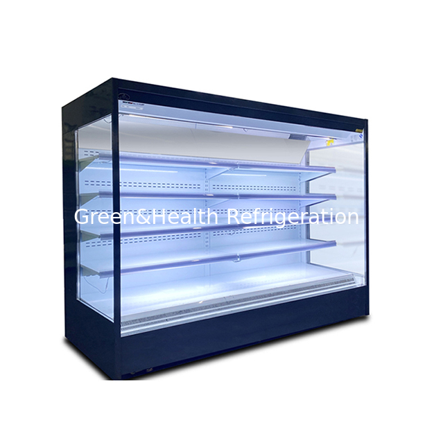 Venta Directa de Fábrica Congelador de Gabinete con Cortina de Aire para Supermercado con Múltiples Estantes y Ángulo Abierto