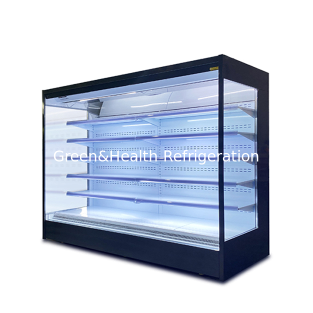 Venta Directa de Fábrica Congelador de Gabinete con Cortina de Aire para Supermercado con Múltiples Estantes y Ángulo Abierto