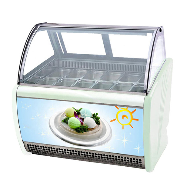 Congelador de almacenamiento de helados de gran capacidad de 14 bandejas de doble fila en venta