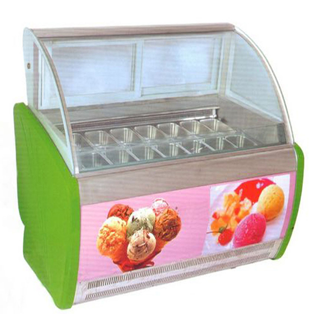 Congelador de almacenamiento de helados de gran capacidad de 14 bandejas de doble fila en venta