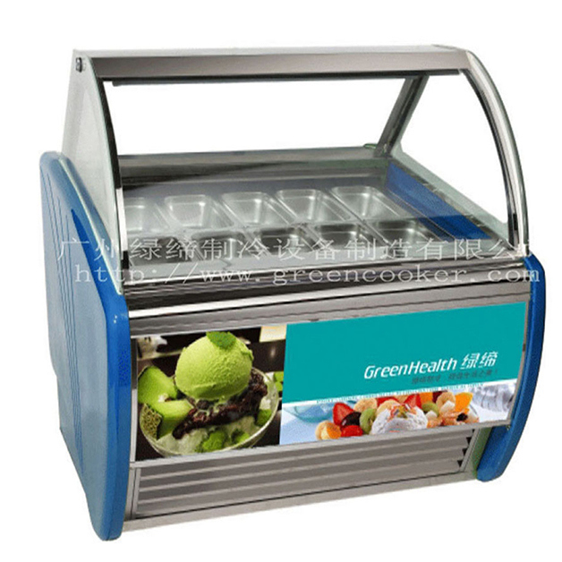 Heladería/Tienda de conveniencia con 16 platos utiliza congelador exhibidor de refrigeración para helados