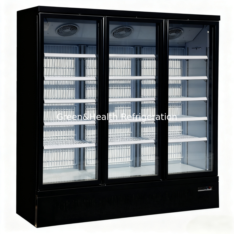 Energy Commercial Beverage Cooler 3 Glass Door Reach In Refrigerator for Supermarkets and Convenience Stores
