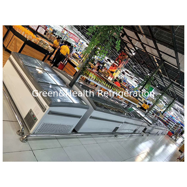 Factory Direct Sales Supermarket Horizontal Frozen Food Storage Display Island Freezer