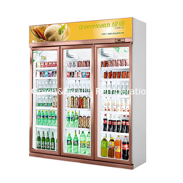 Congelador comercial de exhibición de bebidas con capacidad de deshielo automático de 1154L y refrigeración por ventilador para un almacenamiento eficiente de bebidas