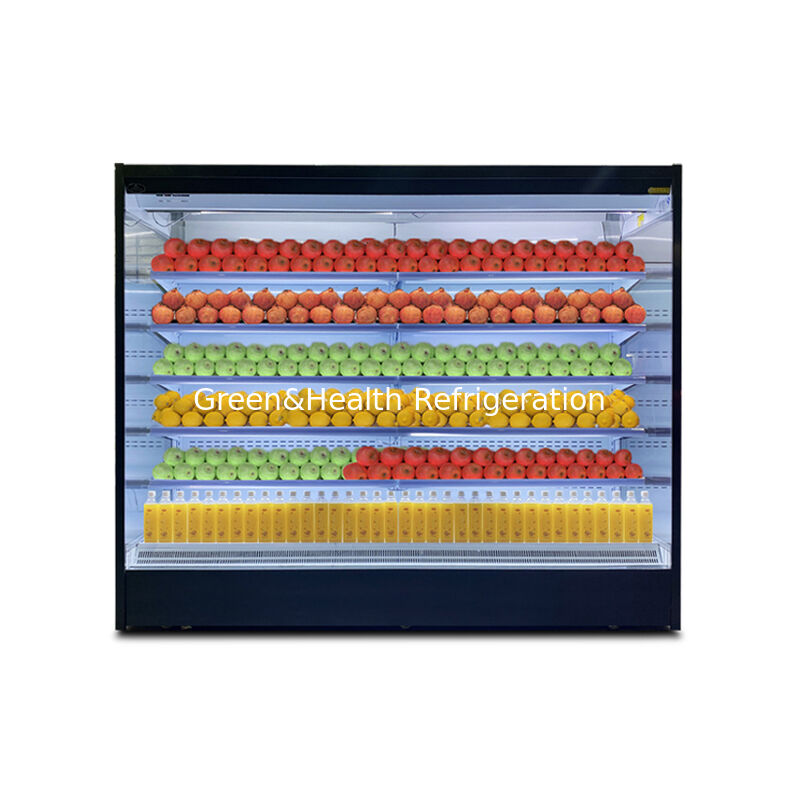 Congelador abierto de tipo abierto para alimentos con aire acondicionado súper fuerte y de alta calidad montado en la parte inferior del supermercado