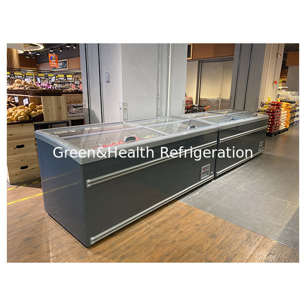 Insular comercial congelador supermercado refrigeración helados almacenamiento de productos congelador profundo