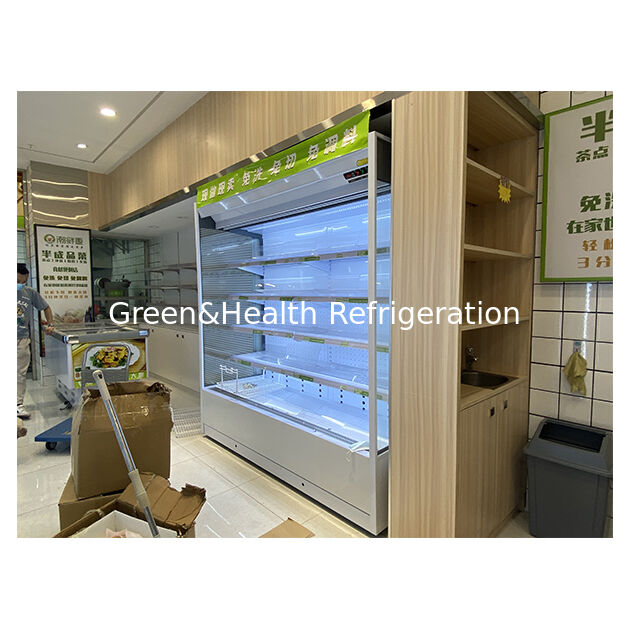 Supermercado directo de fábrica Almacenamiento de alta calidad Refrigeración de alimentos Frigorífico de tipo abierto