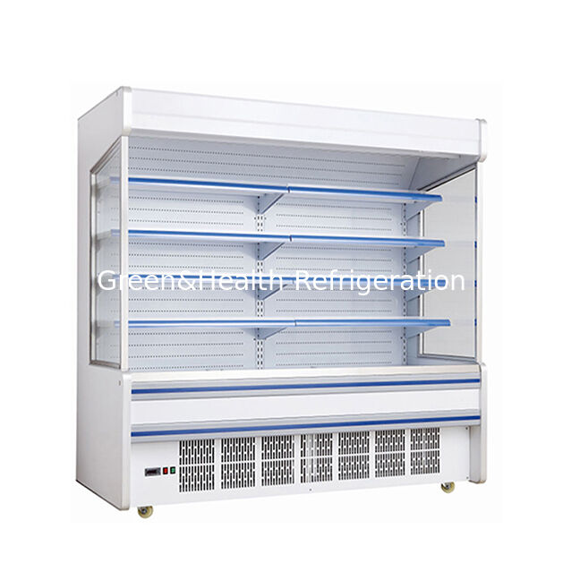 A Five Layer Shelf Product Storage Display Open Type Freezer With Built-In Units