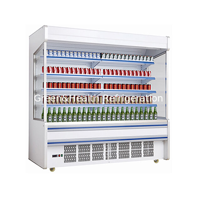 A Five Layer Shelf Product Storage Display Open Type Freezer With Built-In Units