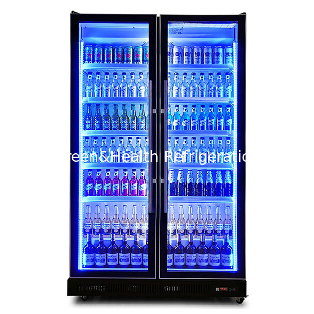 Two Stylish And High-End Glass Doors With Adjustable Multiple LED Lights For Beverage Refrigeration Freezer