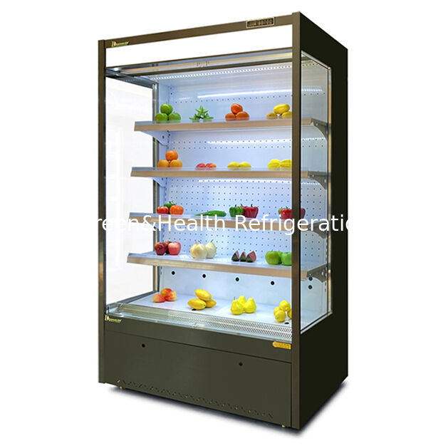 Refrigerador de Exhibición de Estilo Abierto con Rango de Temperatura de 2~8°C, Luz LED y Sistema Remoto para Supermercados