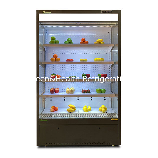 Refrigerador de Exhibición de Estilo Abierto con Rango de Temperatura de 2~8°C, Luz LED y Sistema Remoto para Supermercados