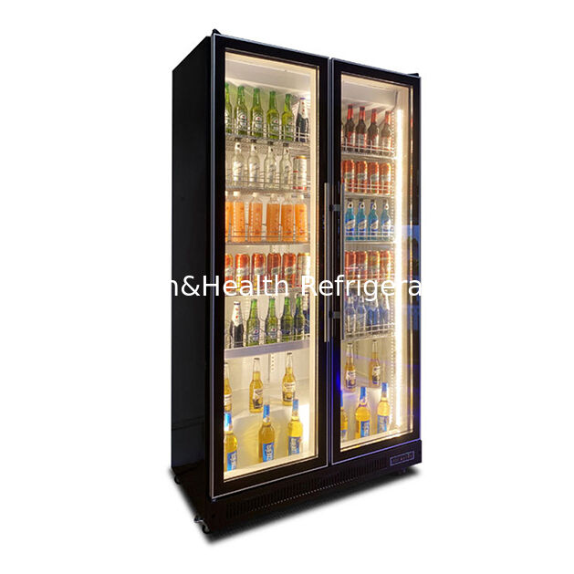 Refrigerador de exhibición de bebidas de alta gama y alta calidad con múltiples luces LED ajustables