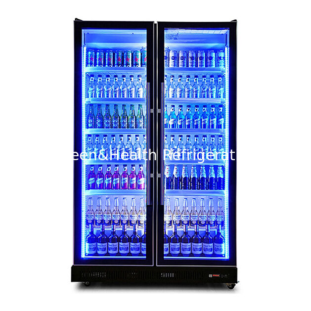Refrigerador de exhibición de bebidas de alta gama y alta calidad con múltiples luces LED ajustables