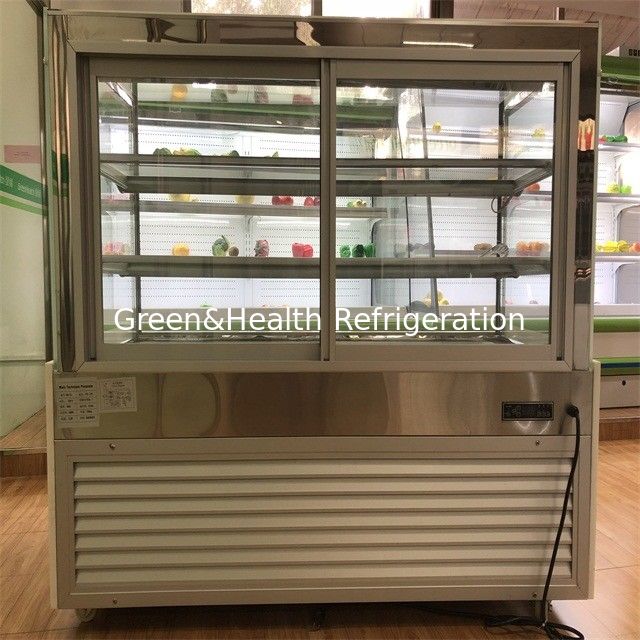 Display de pastel refrigerado Display de panadería Gabinete de puerta de vidrio con compresor importado