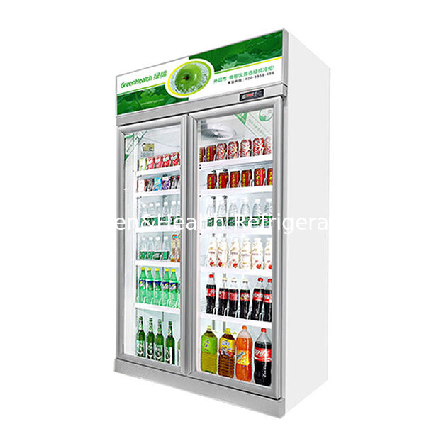 Inversor de plata de doble puerta, congelador de bebidas de pantalla superior con descongelamiento automático y volumen de 457L