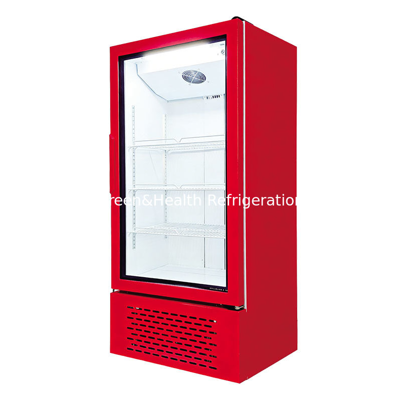 Refrigerador Vertical de Puerta de Vidrio Individual Comercial Enfriado por Ventilador para Bebidas para Supermercados y Tiendas de Conveniencia