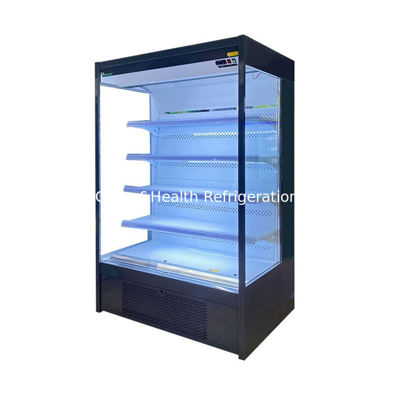 Open Chiller Display Refrigerator with 2~8°C Temperature Range and LED Light for Supermarkets