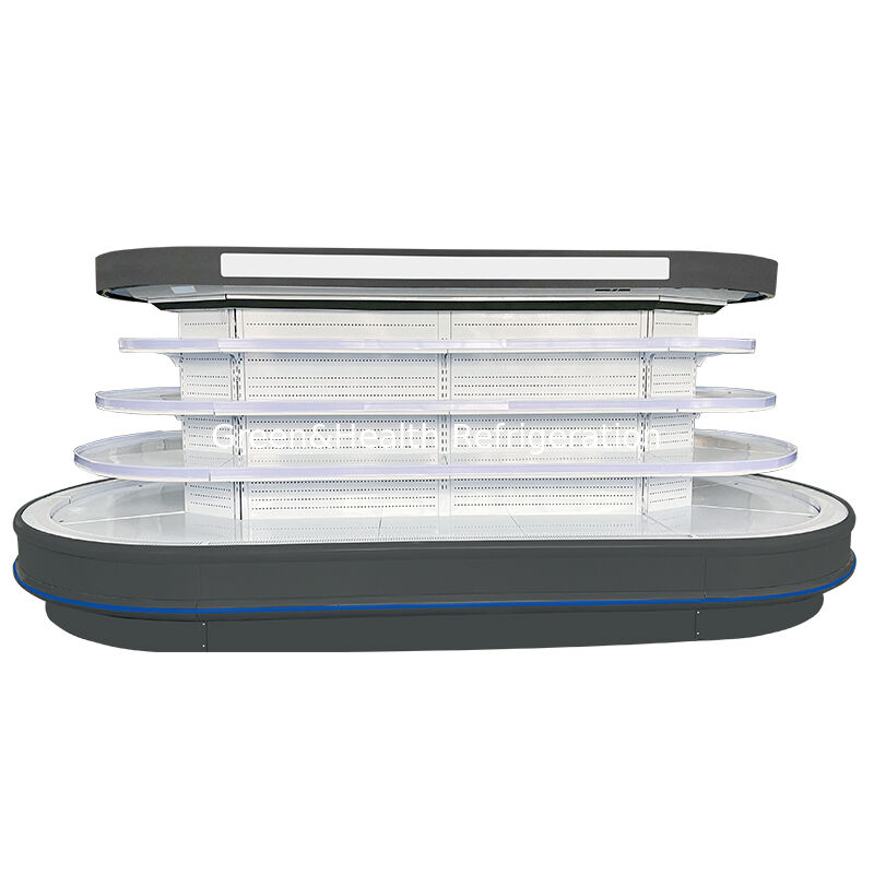 Supermercado Chiller abierto de varios pisos con iluminación LED de descongelamiento automático y refrigerador de ahorro de energía
