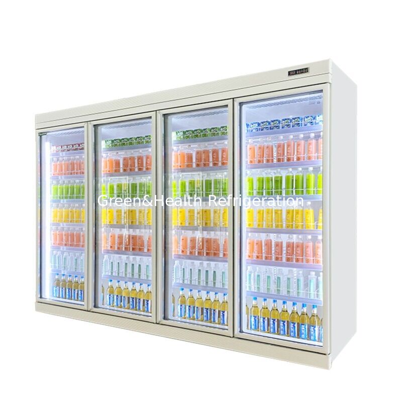 Frío de ventilador Frío de bebidas comercial con 5 estanterías y controlador digital para pantalla de supermercado