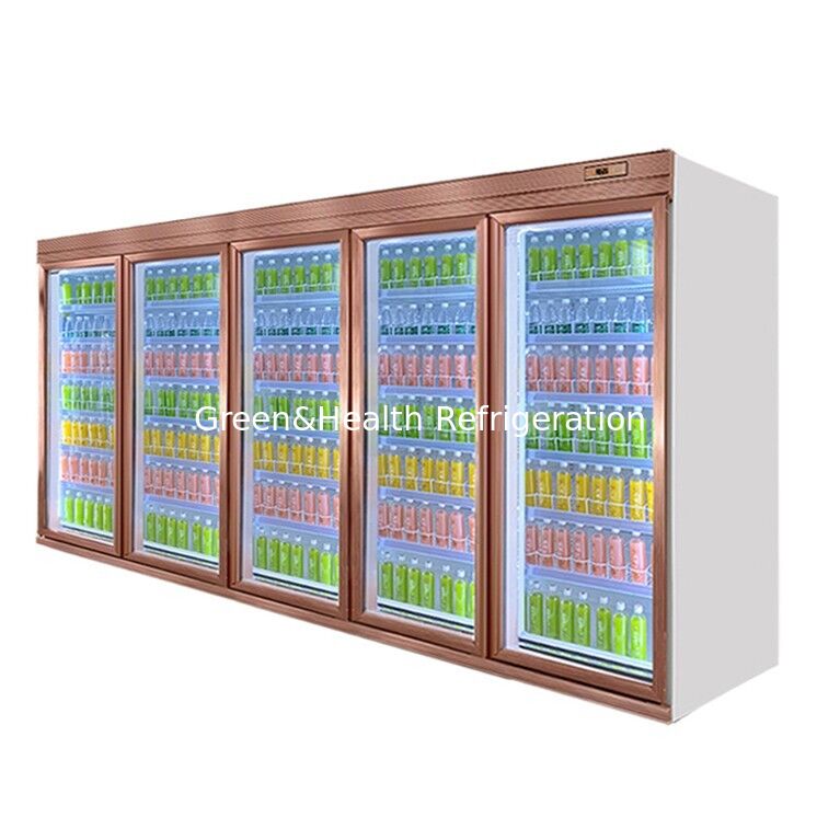 Frío de ventilador Frío de bebidas comercial con 5 estanterías y controlador digital para pantalla de supermercado