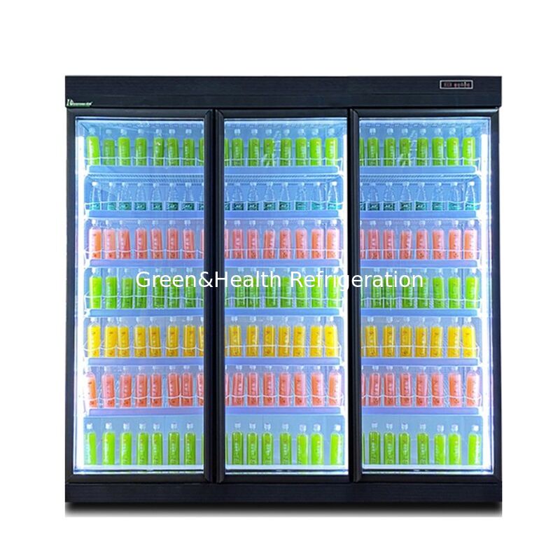 Frío de ventilador Frío de bebidas comercial con 5 estanterías y controlador digital para pantalla de supermercado