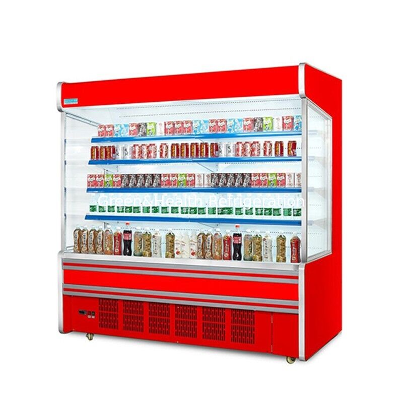 Congelador comercial de pantalla abierta con estante de 5 capas con compresor y construcción de acero inoxidable
