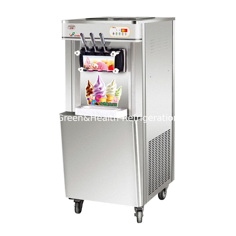Máquina para hacer helados de acero inoxidable comercial de servicio blando de 22L de 3 sabores