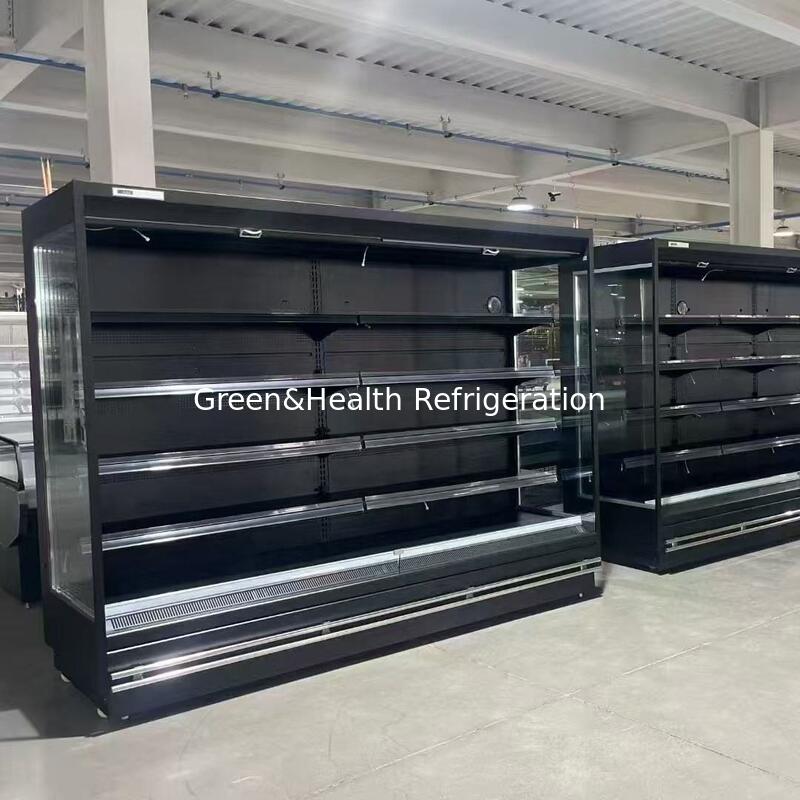 Refrigerador Exhibidor Comercial Negro para Carnicería, Exhibidor para Productos Cárnicos