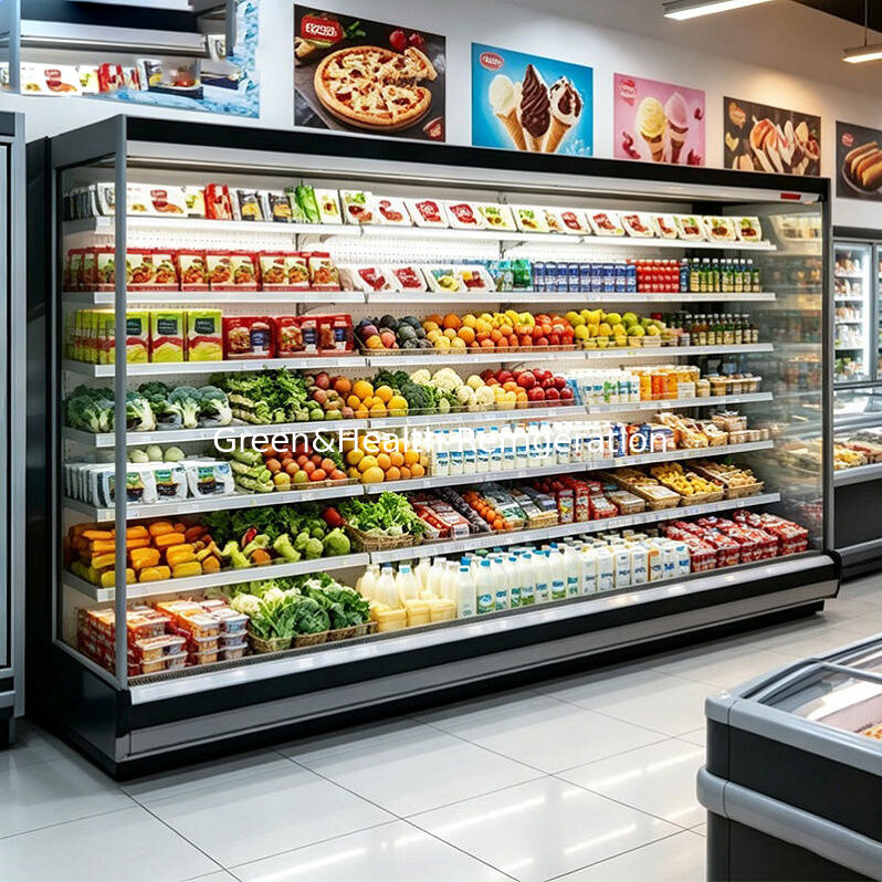 Refrigerador Exhibidor Comercial Negro para Carnicería, Exhibidor para Productos Cárnicos