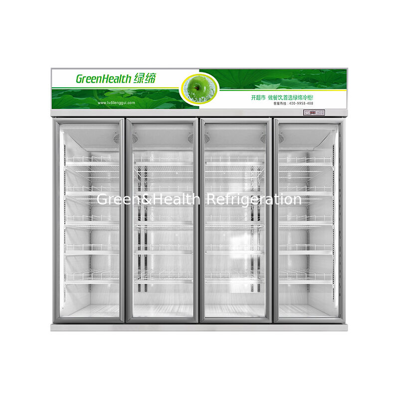 Refrigerador de refrescos comercial GreenHealth LG-1000W de 3 puertas, unidad de montaje superior, 0–10 °C