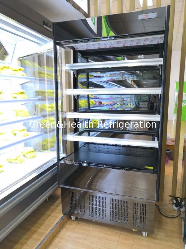 780W Multideck abierto 1.25m Multideck bebidas Tienda de comidas Cafetería Frigorífico