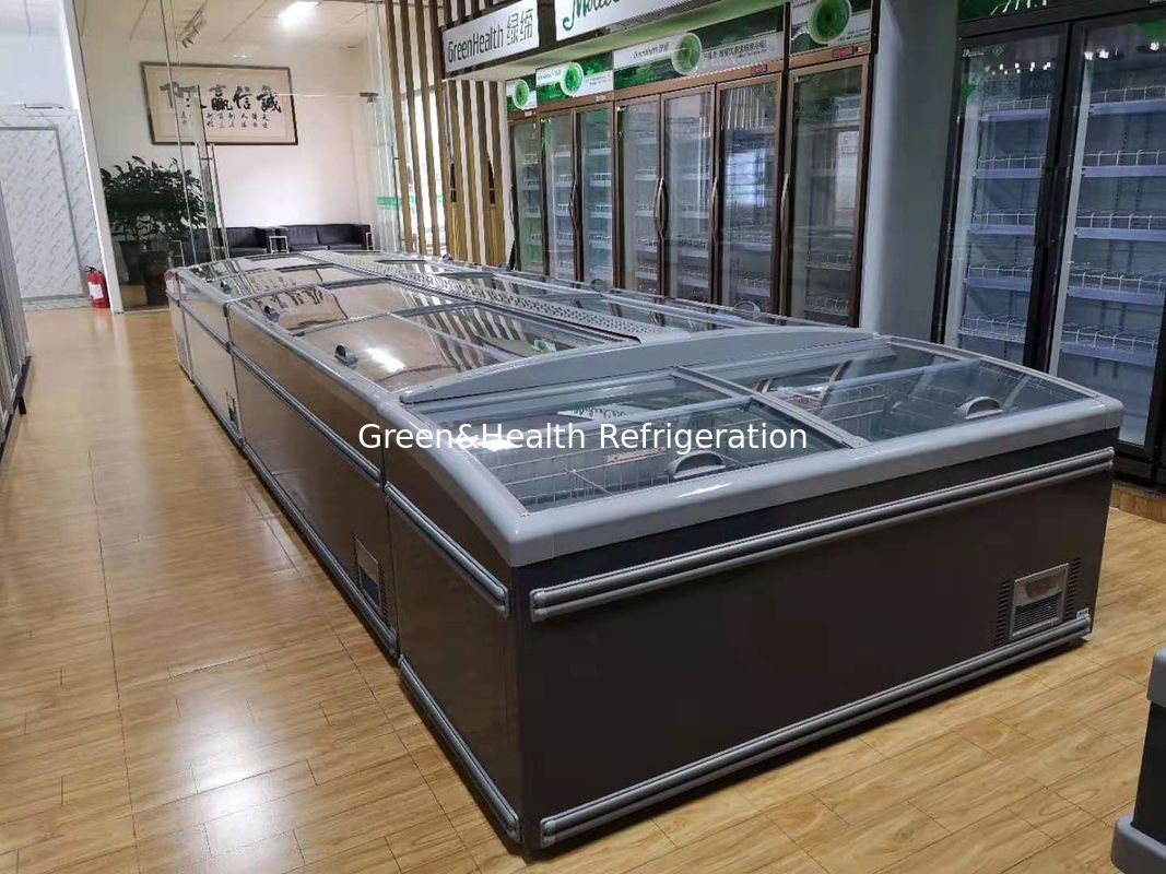 Color blanco refrigerador comercial congelador de caja con puerta lateral para el supermercado