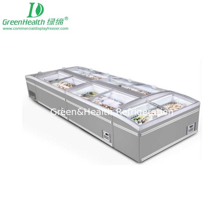 Color blanco refrigerador comercial congelador de caja con puerta lateral para el supermercado