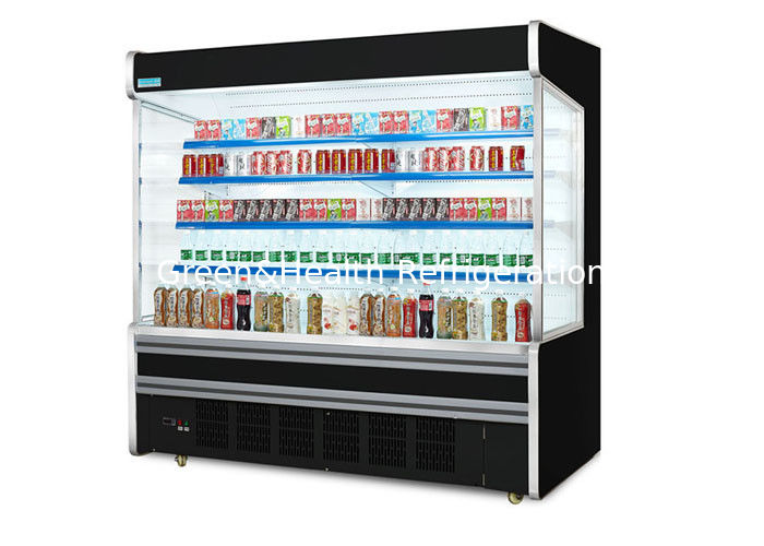 Equipo de refrigeración abierto del refrigerador de Multideck de la fruta del color del negro del hipermercado