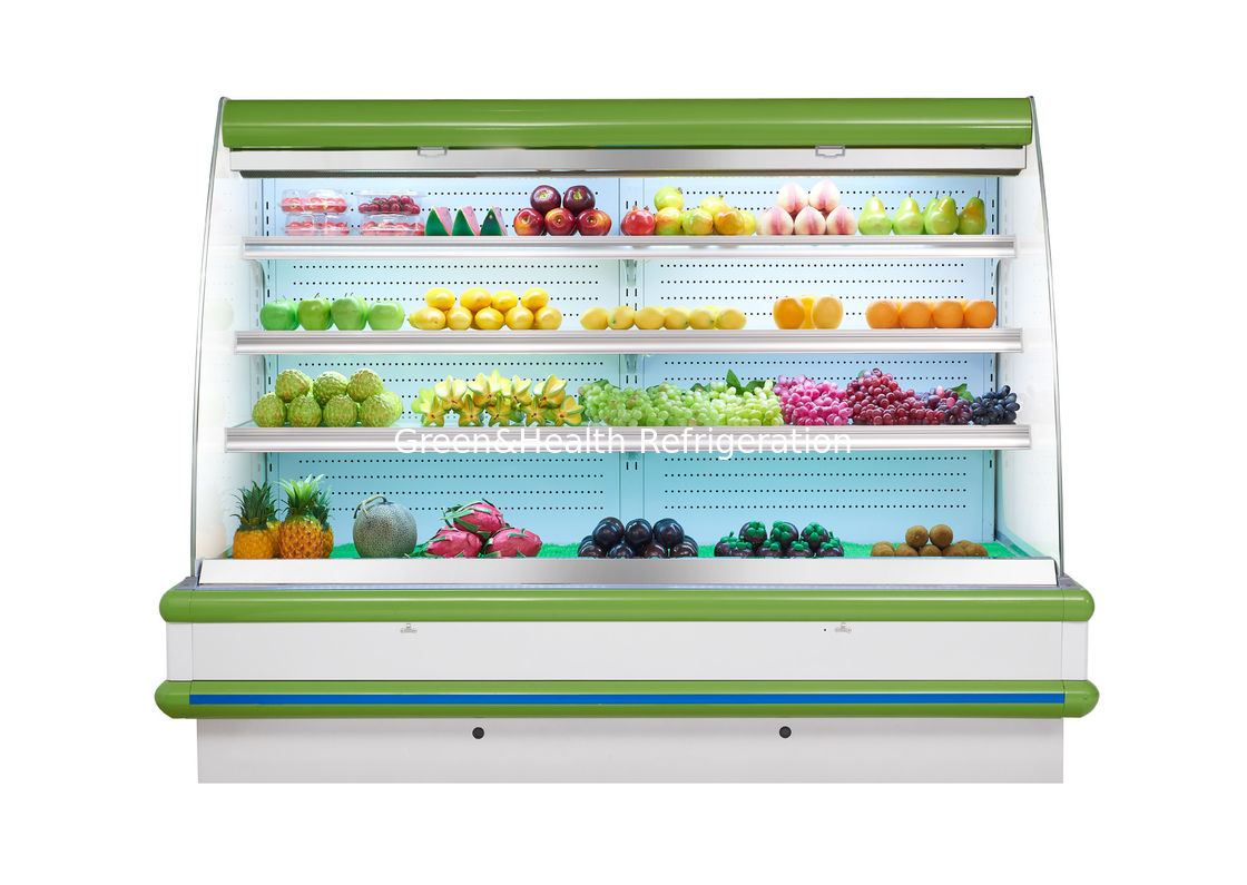 El refrigerador enchufable de la exhibición abierta multi de la cubierta de la fruta del supermercado enchufa el tipo refrigerador de tragante abierto de la exhibición