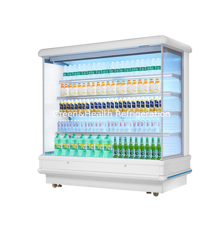 El refrigerador enchufable de la exhibición abierta multi de la cubierta de la fruta del supermercado enchufa el tipo refrigerador de tragante abierto de la exhibición