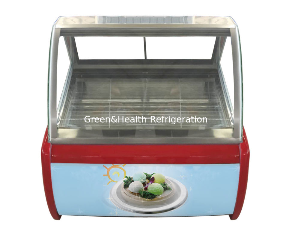 Congelador expositor de helados de encimera con compresor Danfoss de vidrio antivaho y refrigeración por aire dinámica