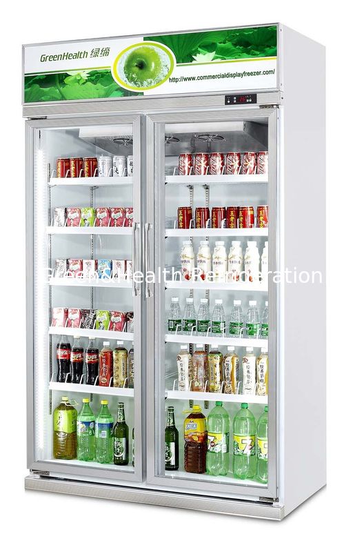 Refrigerador comercial de bebidas de 480L con compresor Danfoss y refrigerador de puerta de vidrio de control de temperatura 0-10°C