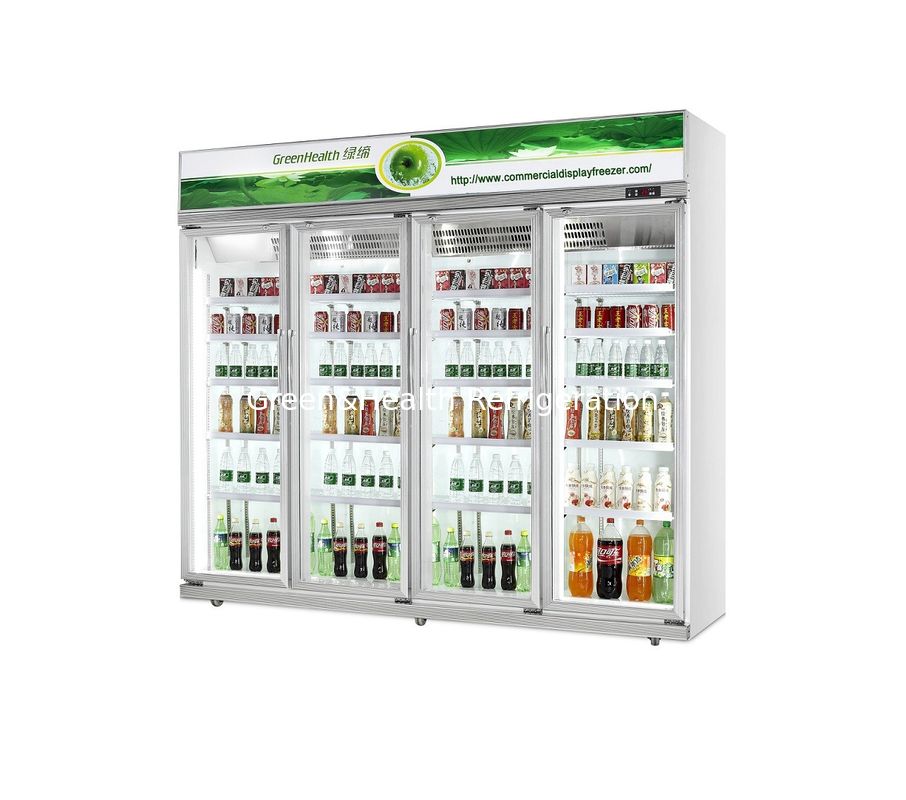 Refrigerador comercial de bebidas de 480L con compresor Danfoss y refrigerador de puerta de vidrio de control de temperatura 0-10°C