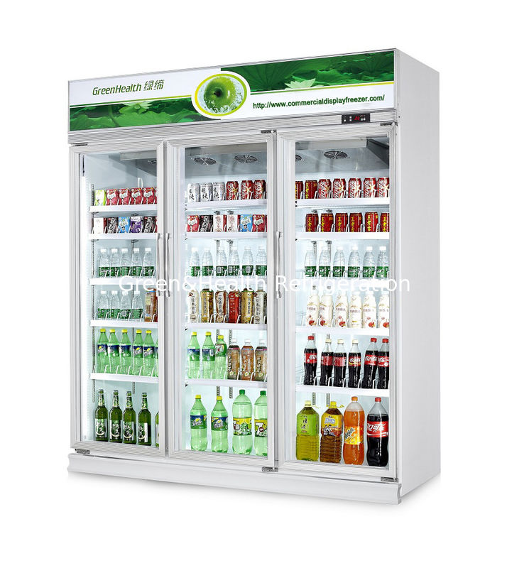 Refrigerador comercial de bebidas de 480L con compresor Danfoss y refrigerador de puerta de vidrio de control de temperatura 0-10°C